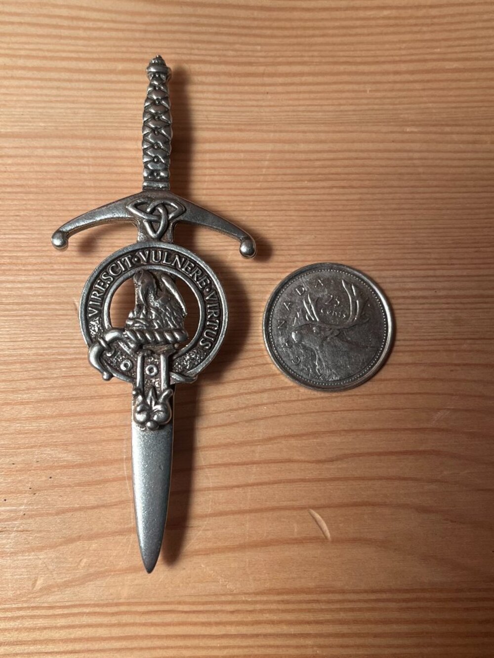 Scottish Stewart Clan Crest Sword Kilt Pin – Pewter– Classic Highland Design - Picture 2 of 4